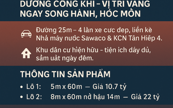 Alternative view of 💥 HÀNG THƠM MẶT TIỀN DƯƠNG CÔNG KHI – VỊ TRÍ VÀNG NGAY SONG HÀNH, HÓC MÔN – CHỈ 35TR/M² 💥